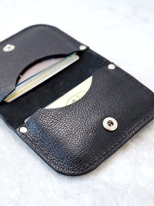 SUNDAY Wallet - Black Textured Leather