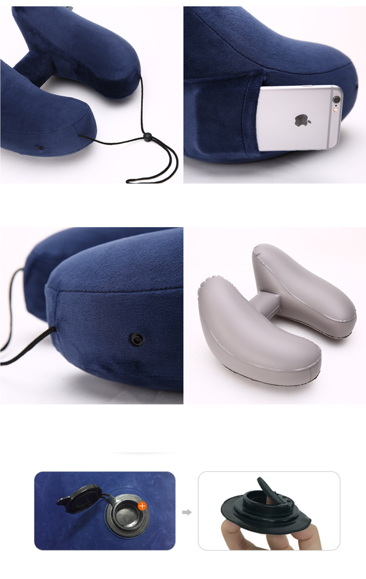 H-Shaped Inflatable Travel Pillows