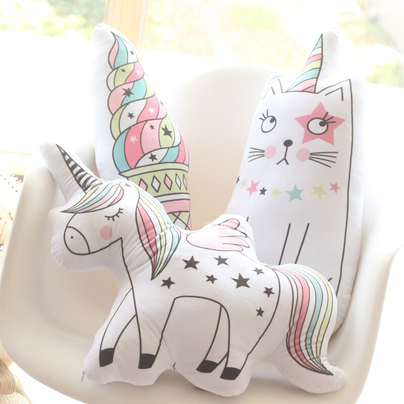 Cute Unicorn Shaped Plush Pillows