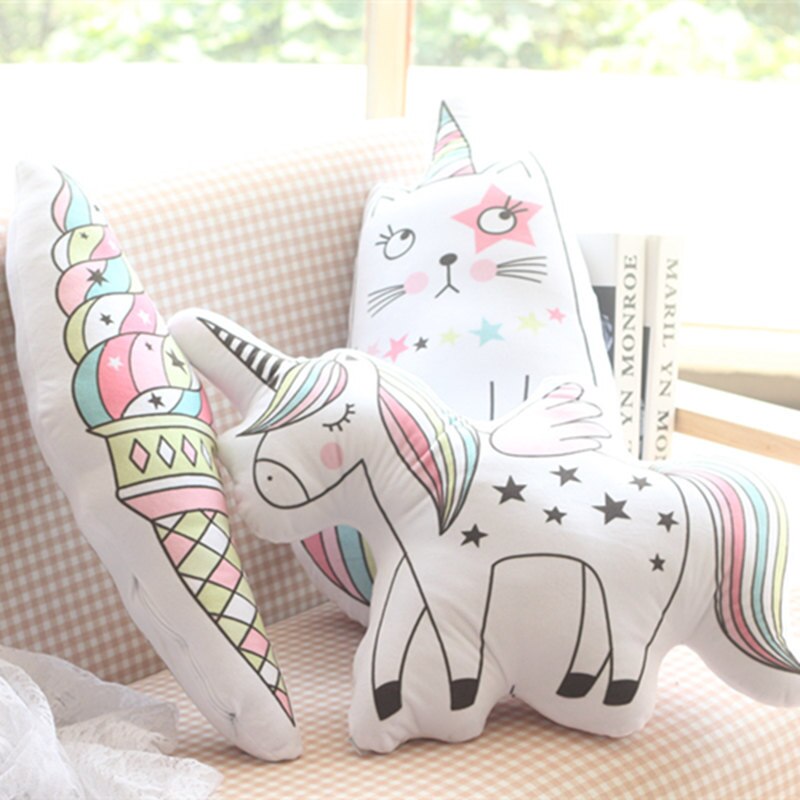 Cute Unicorn Shaped Plush Pillows