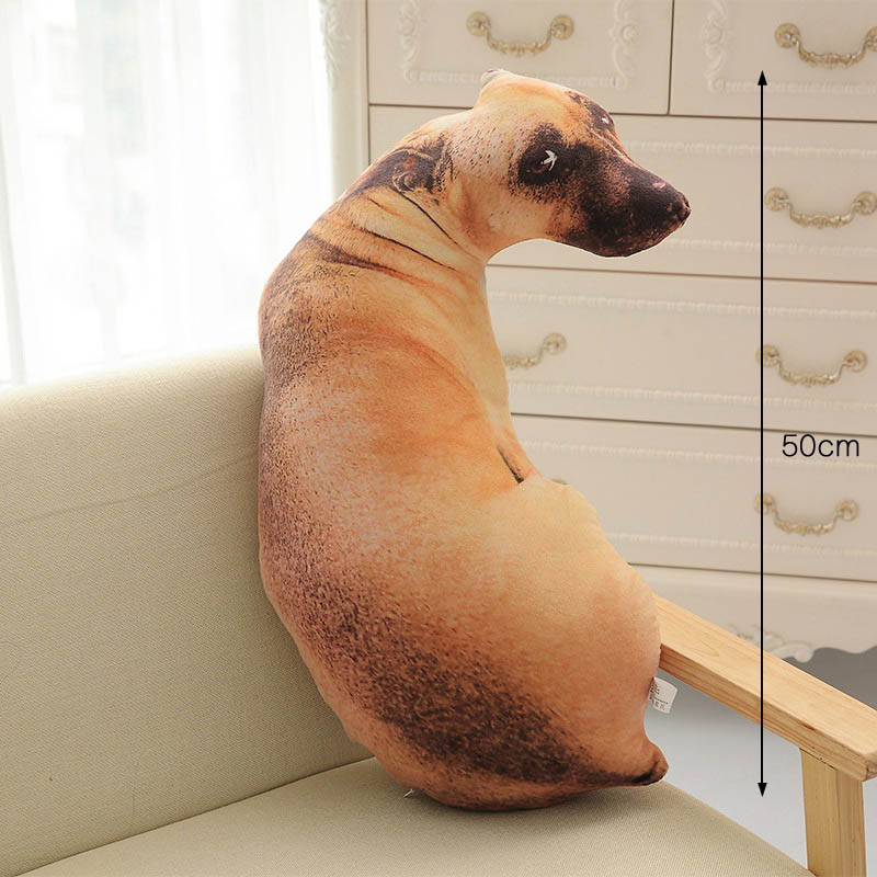 3D Dog Shaped Short Plush Pillows