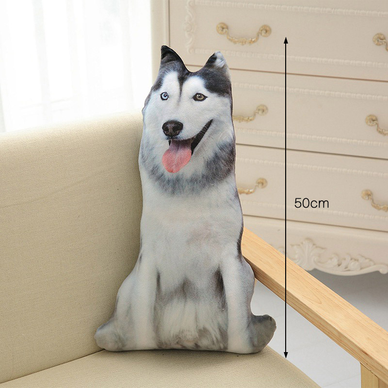 3D Dog Shaped Short Plush Pillows