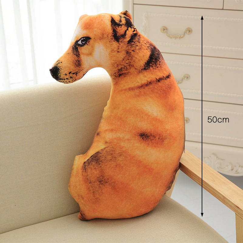 3D Dog Shaped Short Plush Pillows