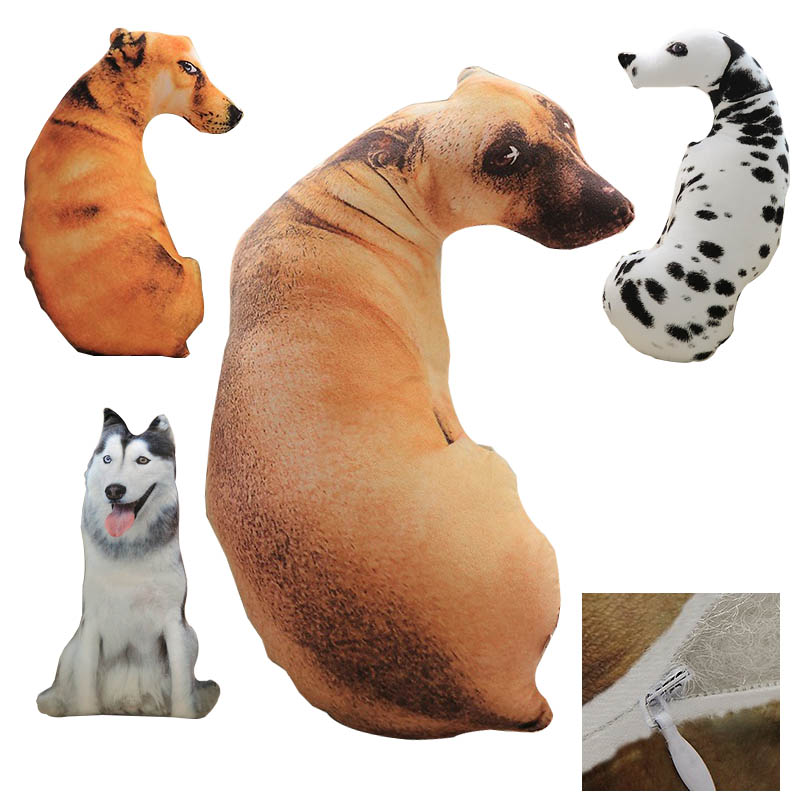 3D Dog Shaped Short Plush Pillows